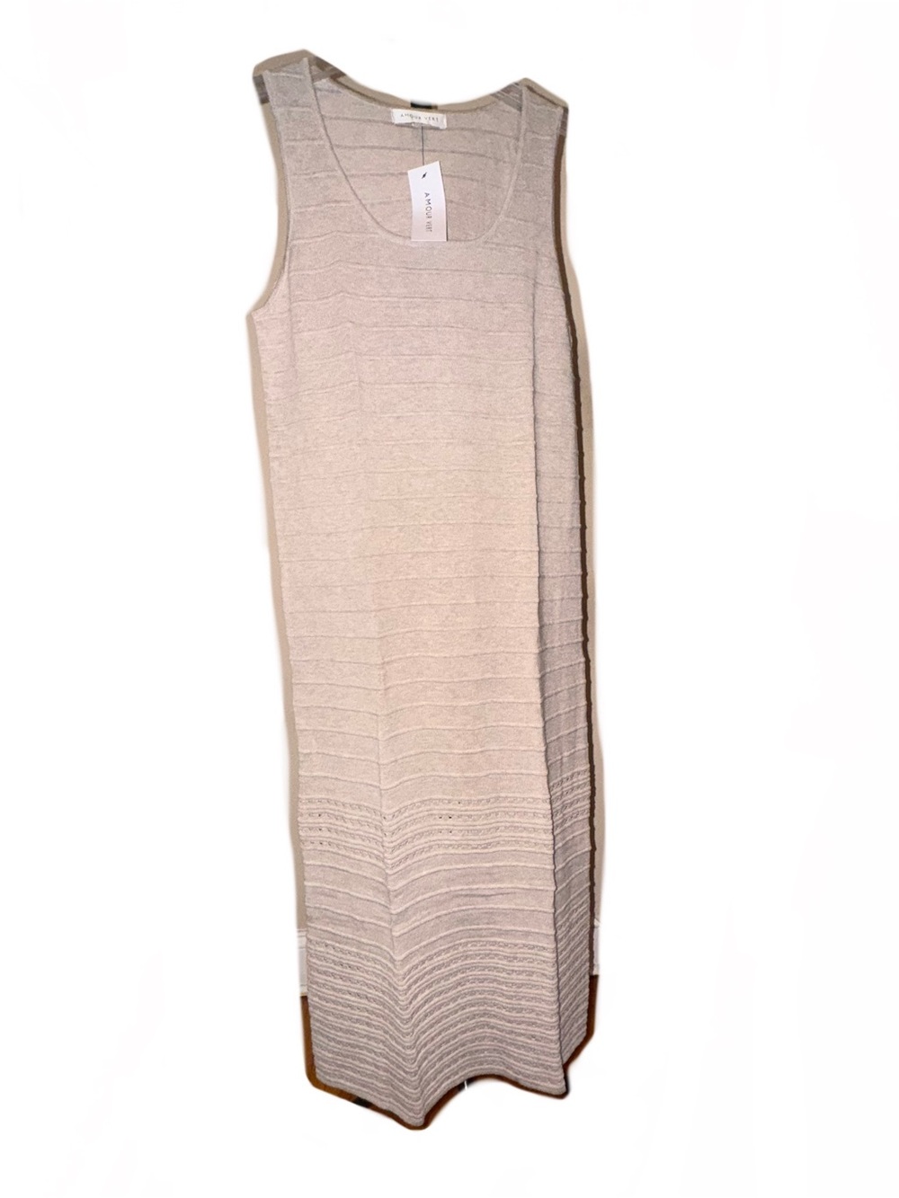 Amour Vert Cream Sleeveless Knit Midi Dress